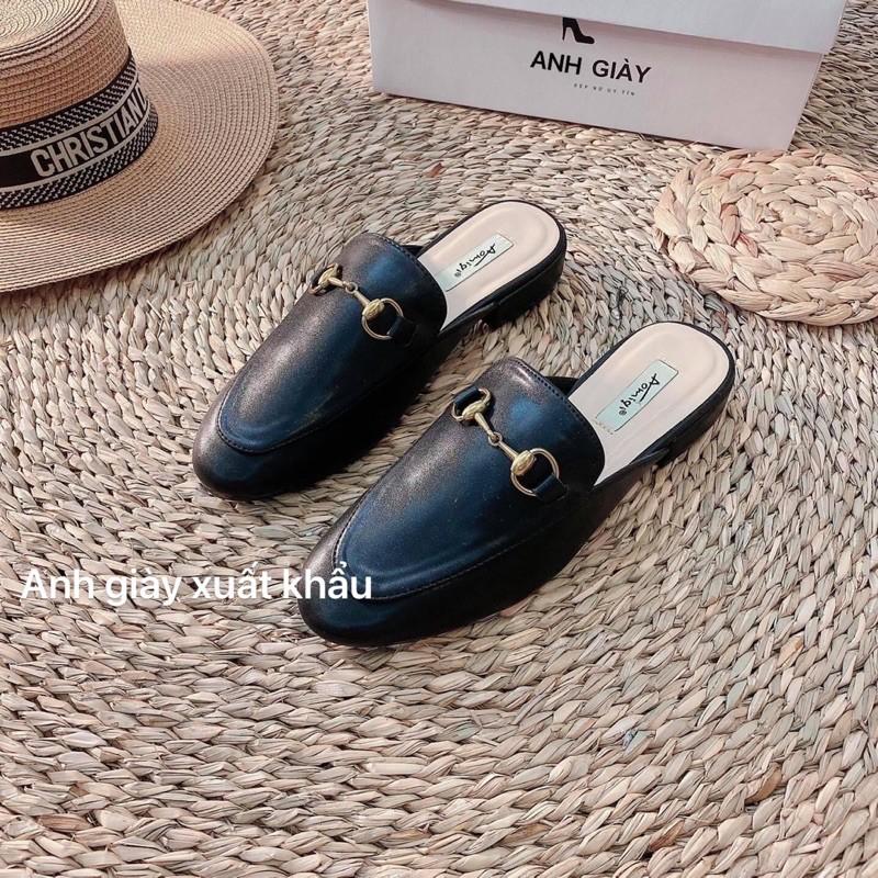 DL05 -Dép lê/ sục nữ siêu hót da lì mũi vuông khoá hàng loai 1 full box