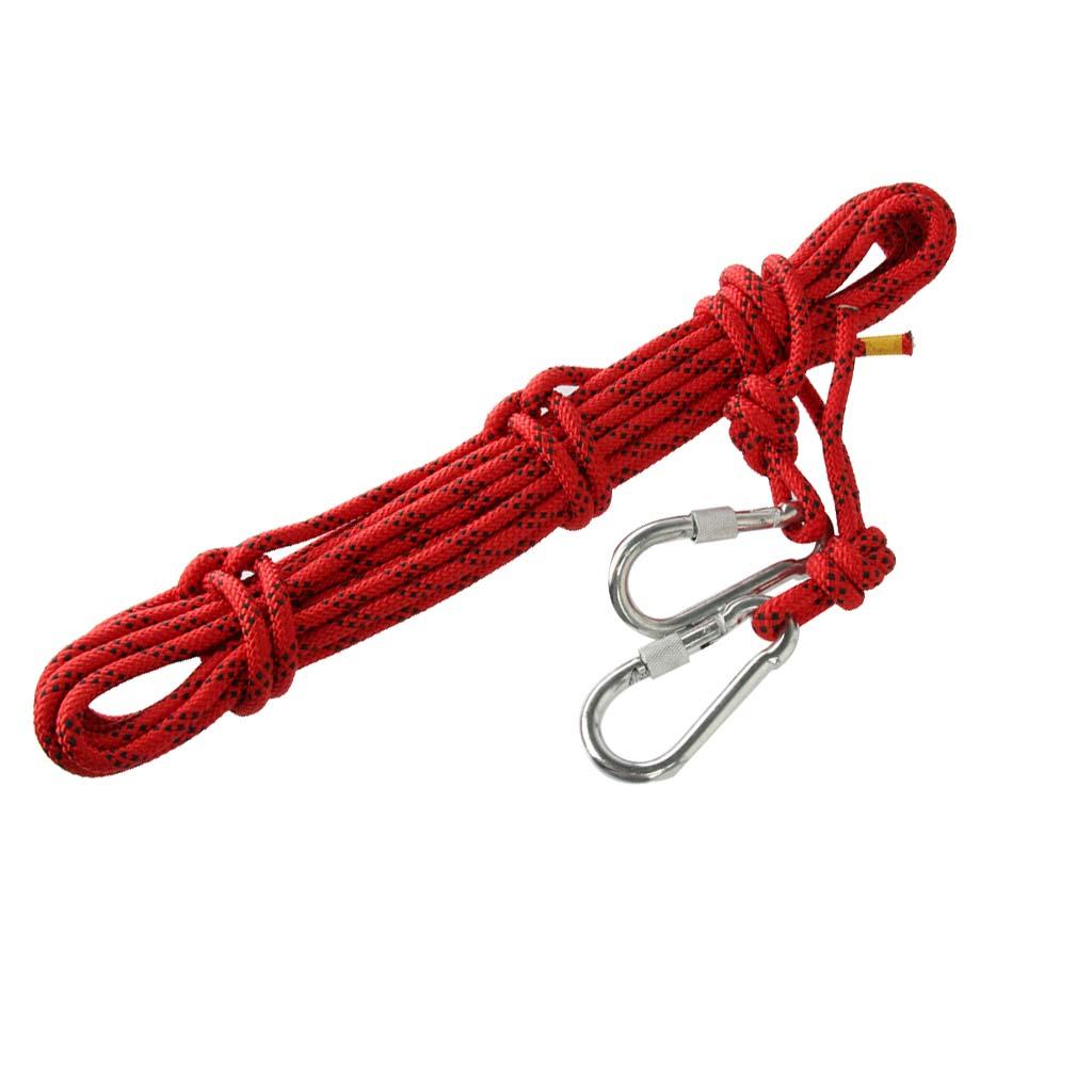 10M 8mm Outdoor Rock Climbing Rope Rescue Rappelling Safety Rope Red