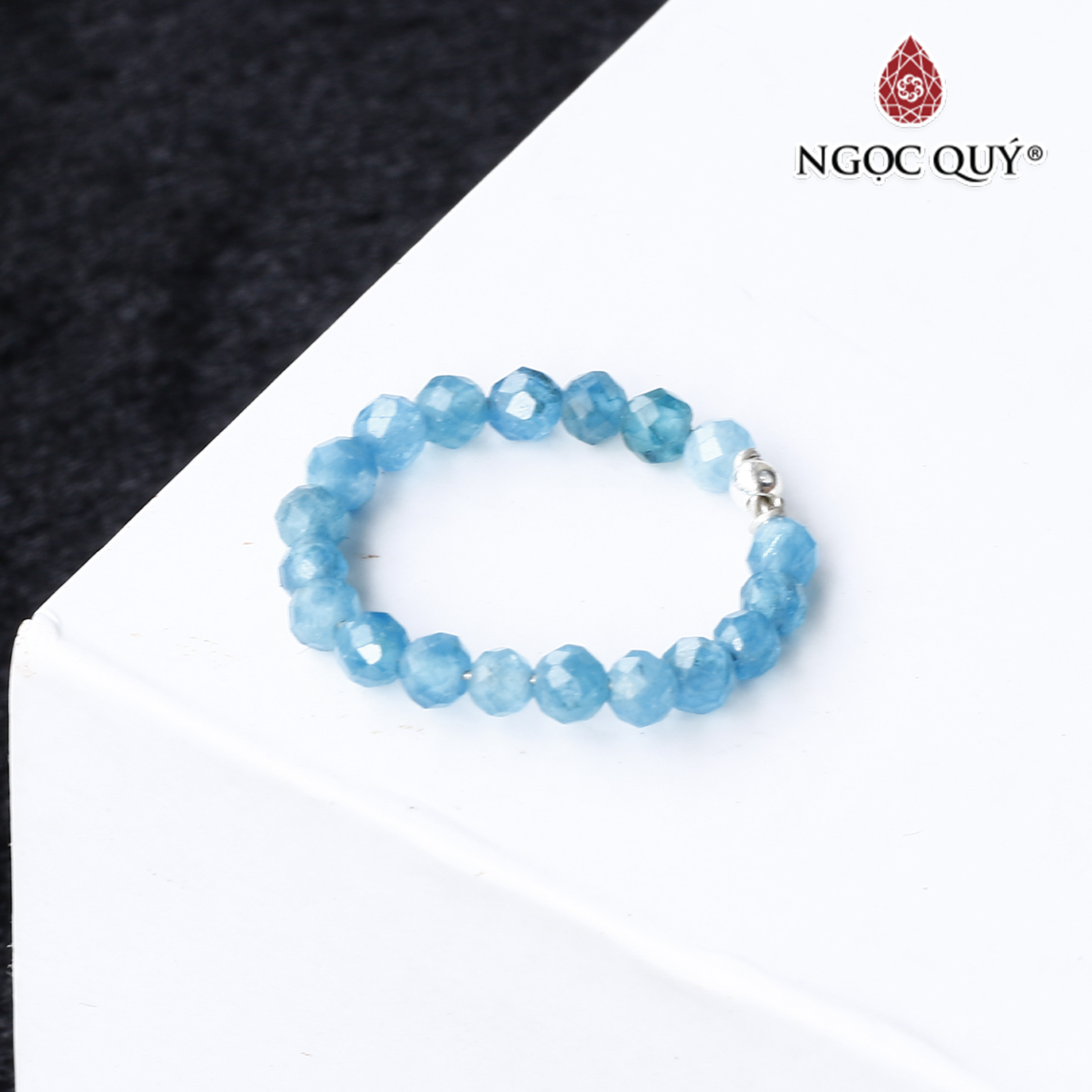 Nhẫn đá amazonite lõi bạc thủy mộc - Ngọc Quý Gemstones