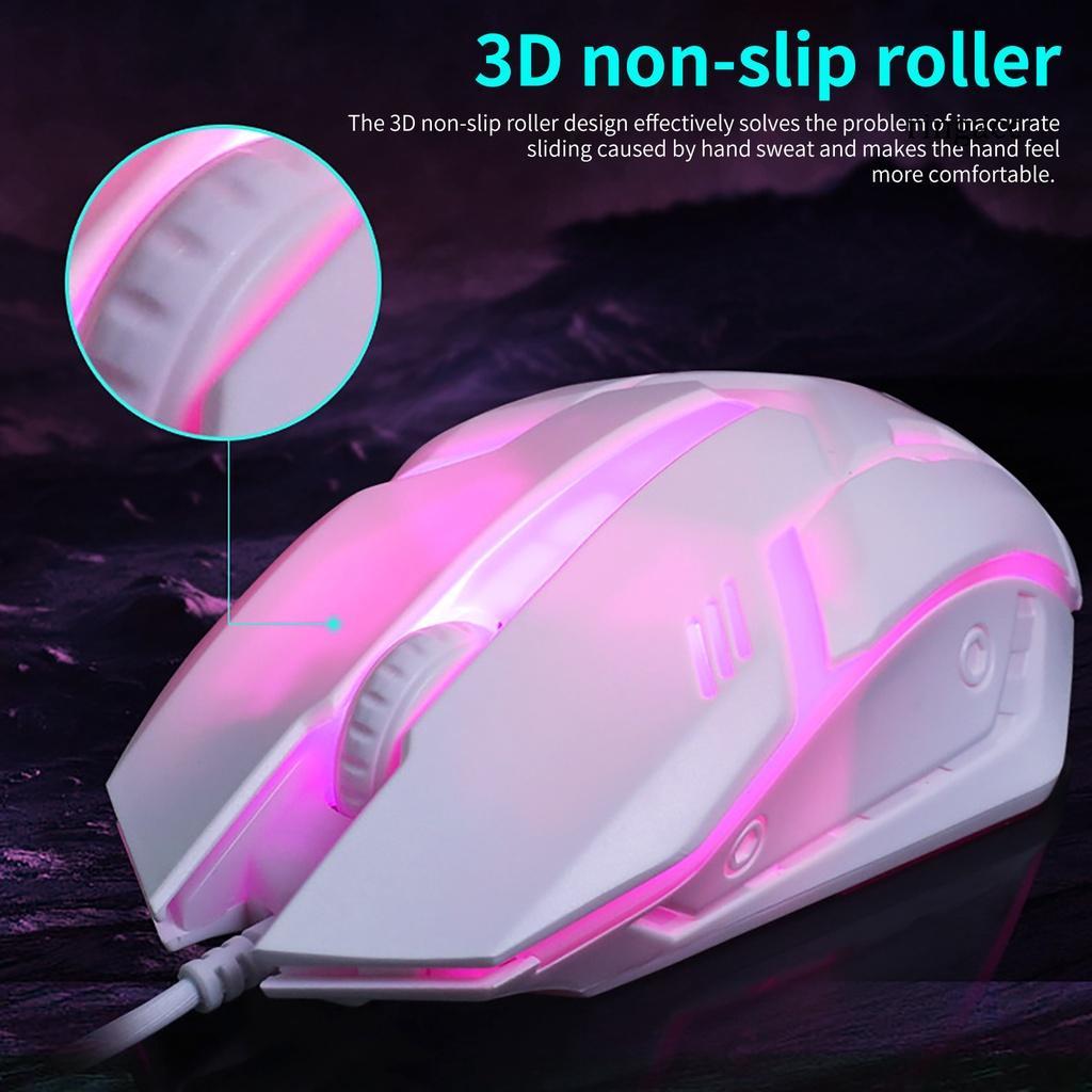 Chuột quang chơi game có dây USA đèn màu cầu vồng cho máy tính