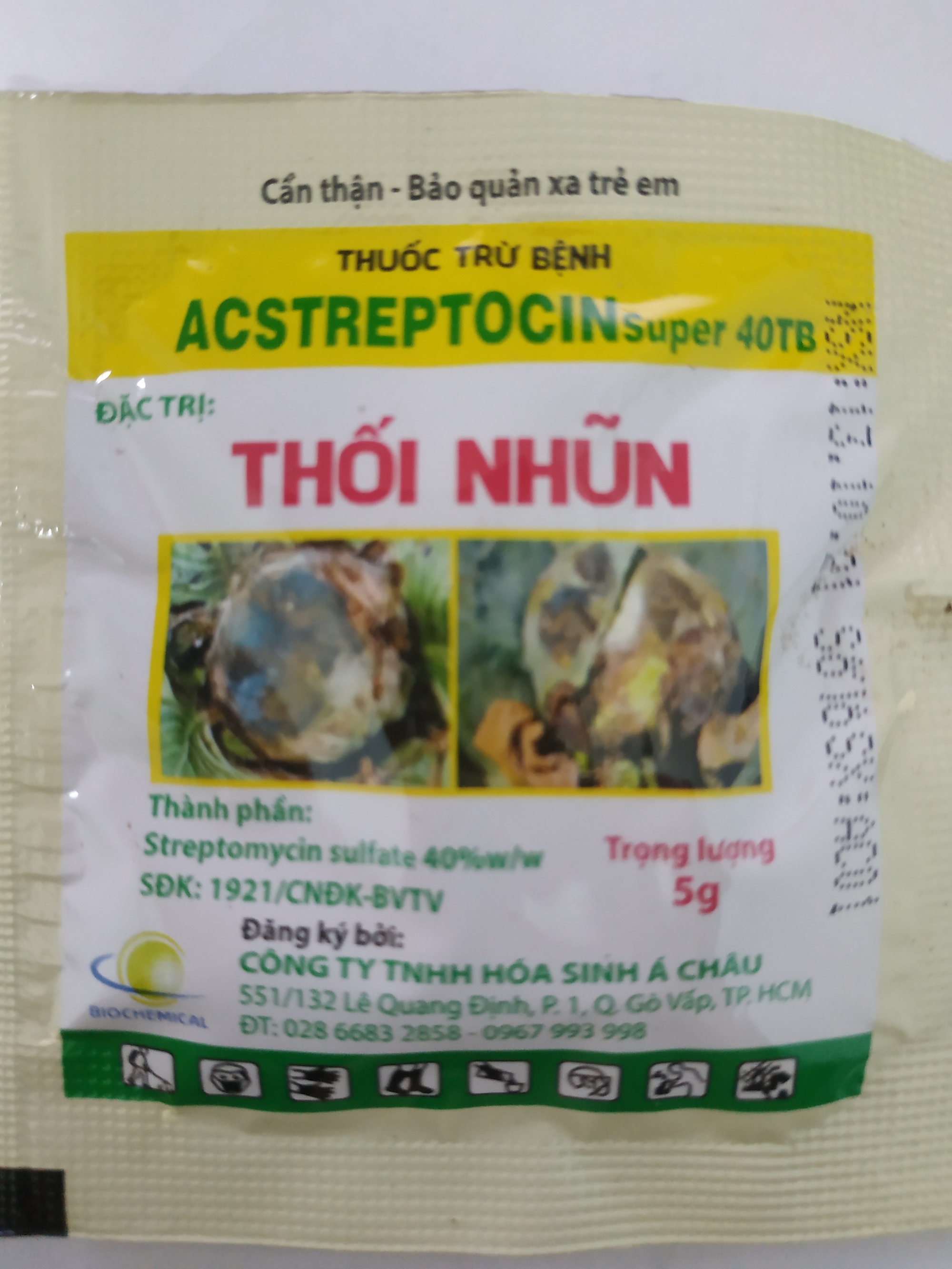 Viên ACSTREPTOCIN super 40TB trừ bệnh thối nhũn cho cây trồng - gói 5 gram