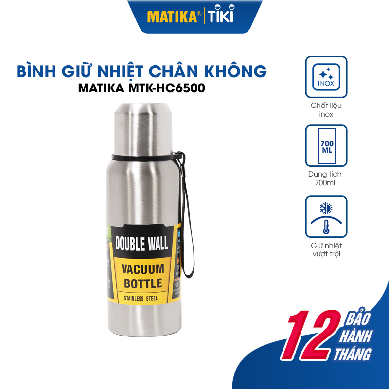 Bình Giữ Nhiệt Inox MATIKA MTK-HC6500 Bình Đựng Nước Dung Tích 500ml - Hàng Chính Hãng