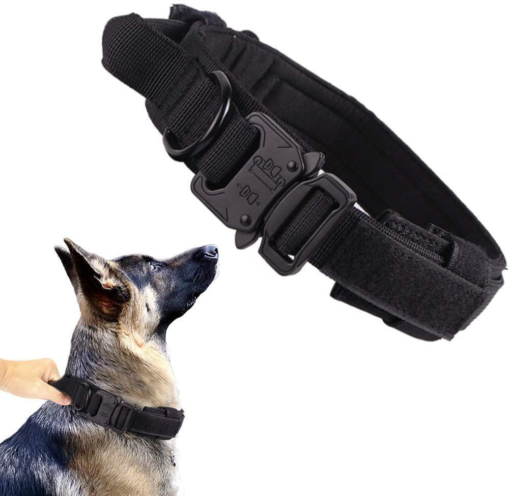 Cổ áo chó chiến thuật với cổ áo chó nylon huấn luyện quân sự có thể điều chỉnh