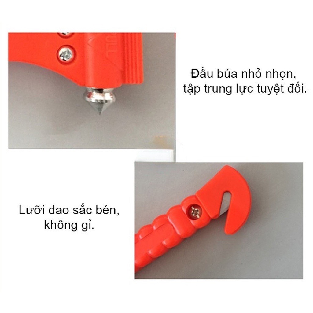 Búa Thoát Hiểm Ô Tô Xe Hơi Phá Kính Và Cắt Dây Đai An Toàn