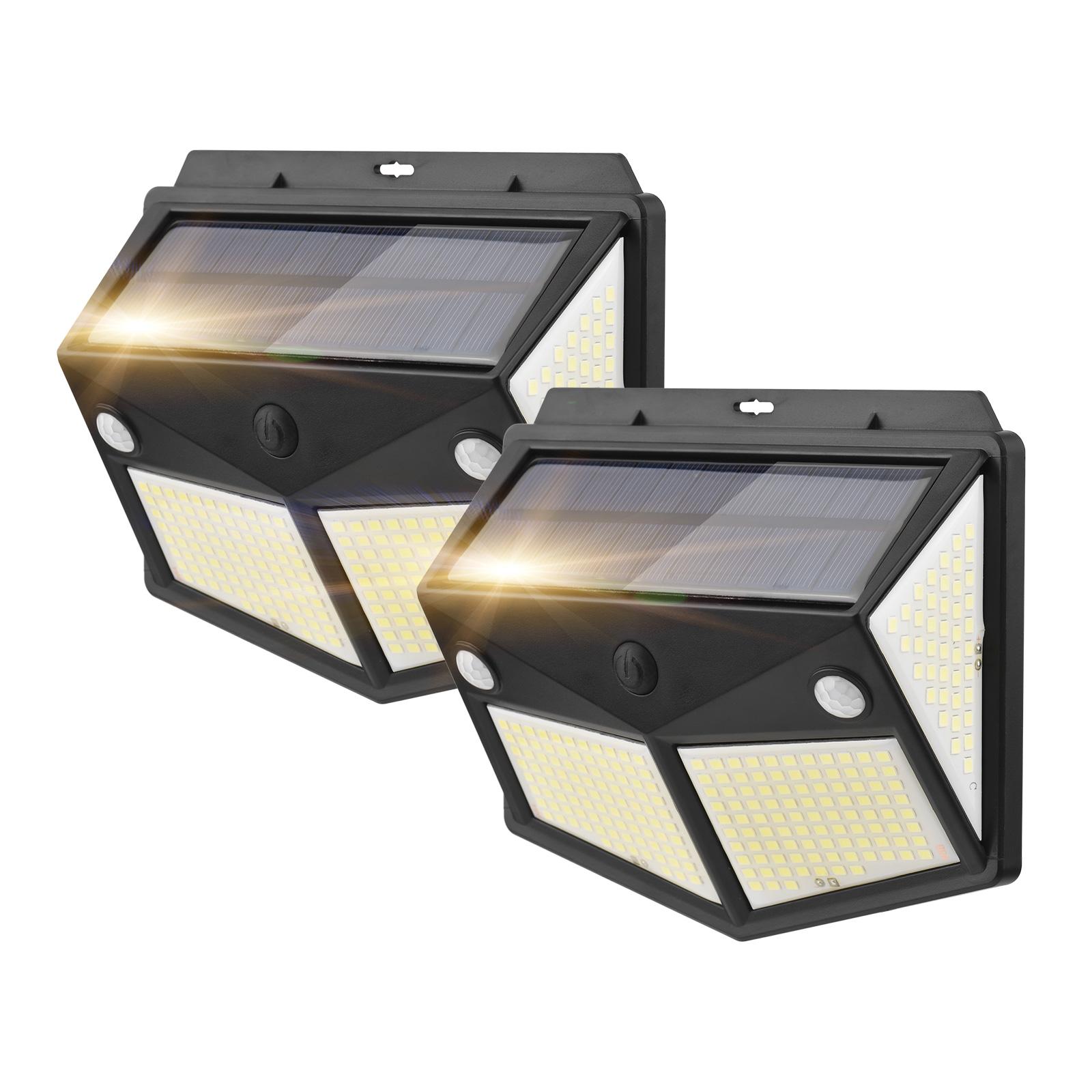 Set 2 Đèn Ngoài Trời Năng Lượng Mặt Trời Cảm Biến Chuyển Động Thông Minh Tự Động 3 Chế Độ Chiếu Sáng