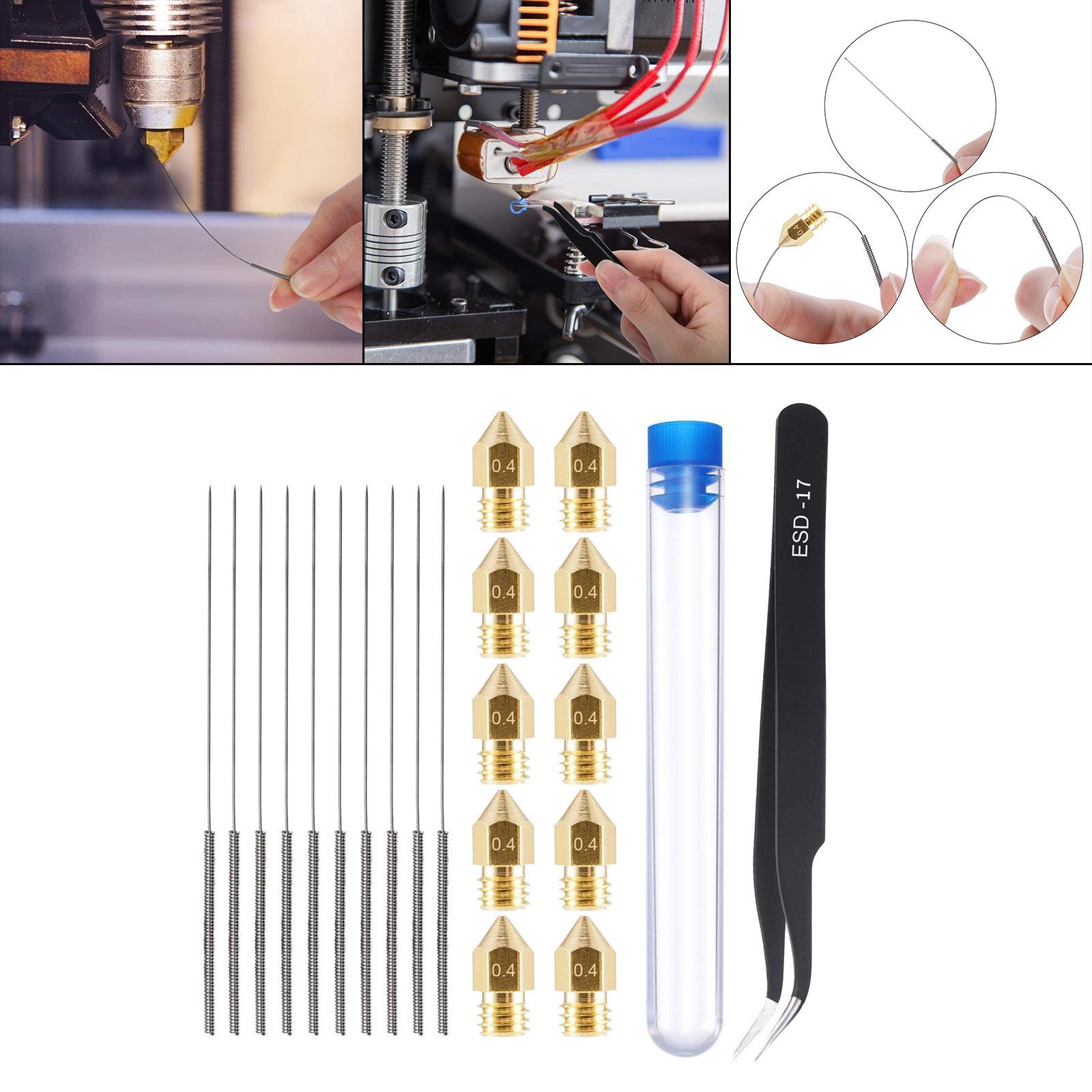 Brass  0.4mm Nozzle CleaningTool Kit  Tweezers for  Set A