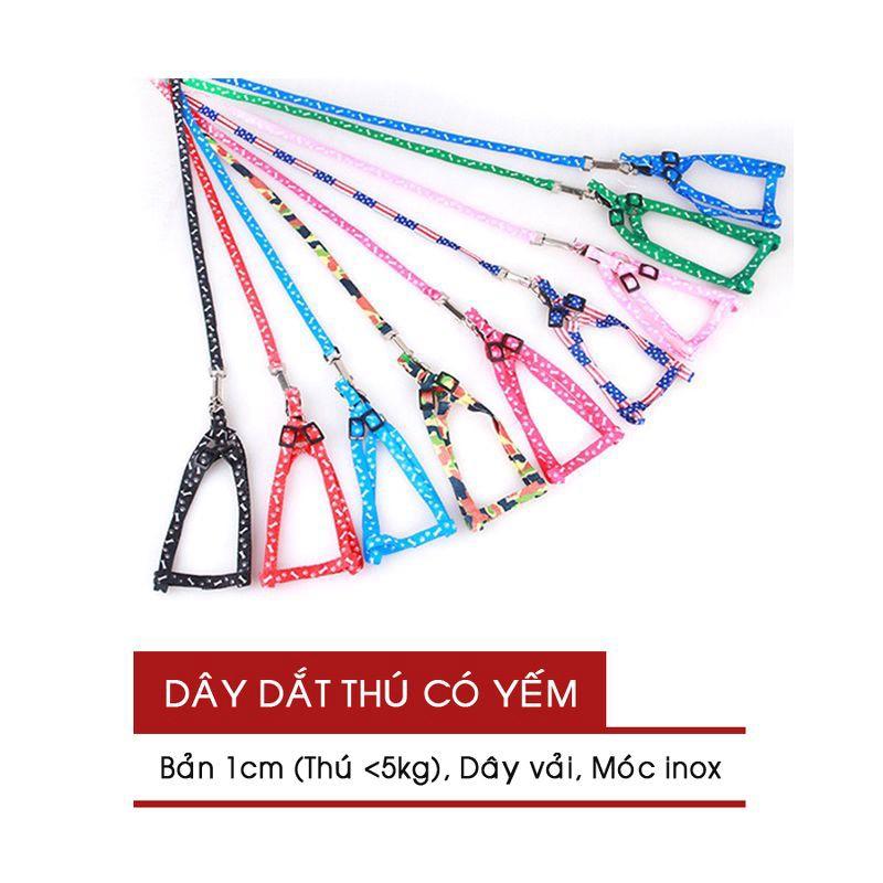 Dây Dắt Kèm Vòng Cổ Yếm Cho Chó Mèo Dưới 5kg - Phụ Kiện Cho Thú Cưng