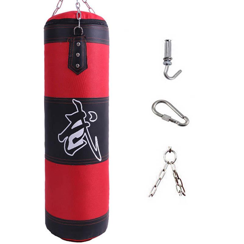 Punch Sand Bag Bag Bag Boxing Túi đấm nặng với Chuỗi kim loại Hook Carabiner Huấn luyện tập thể dục Hook Kick Fight Karate Taekwondo Color: Blue120cm