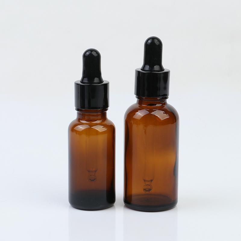 3Pcs Amber Glass Bottle With Dropper, Empty Brown Cosmetex Glass Bottle,