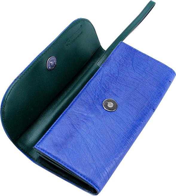 Ví Nữ Da Đà Điểu 3 Gấp Huy Hoàng HT3402 - Xanh Dương