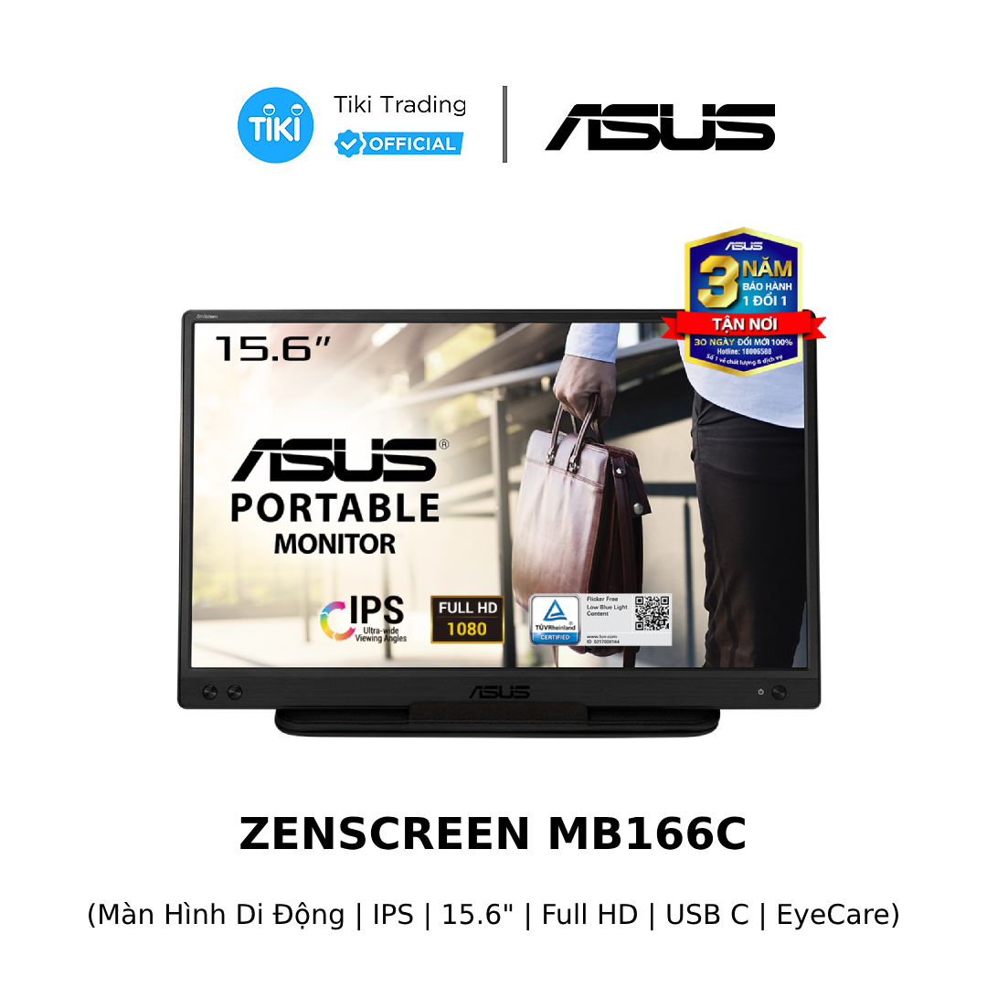 Màn Hình Di Động ASUS ZenScreen MB166C 15.6&quot; IPS Full HD USB-C - Hàng Chính Hãng