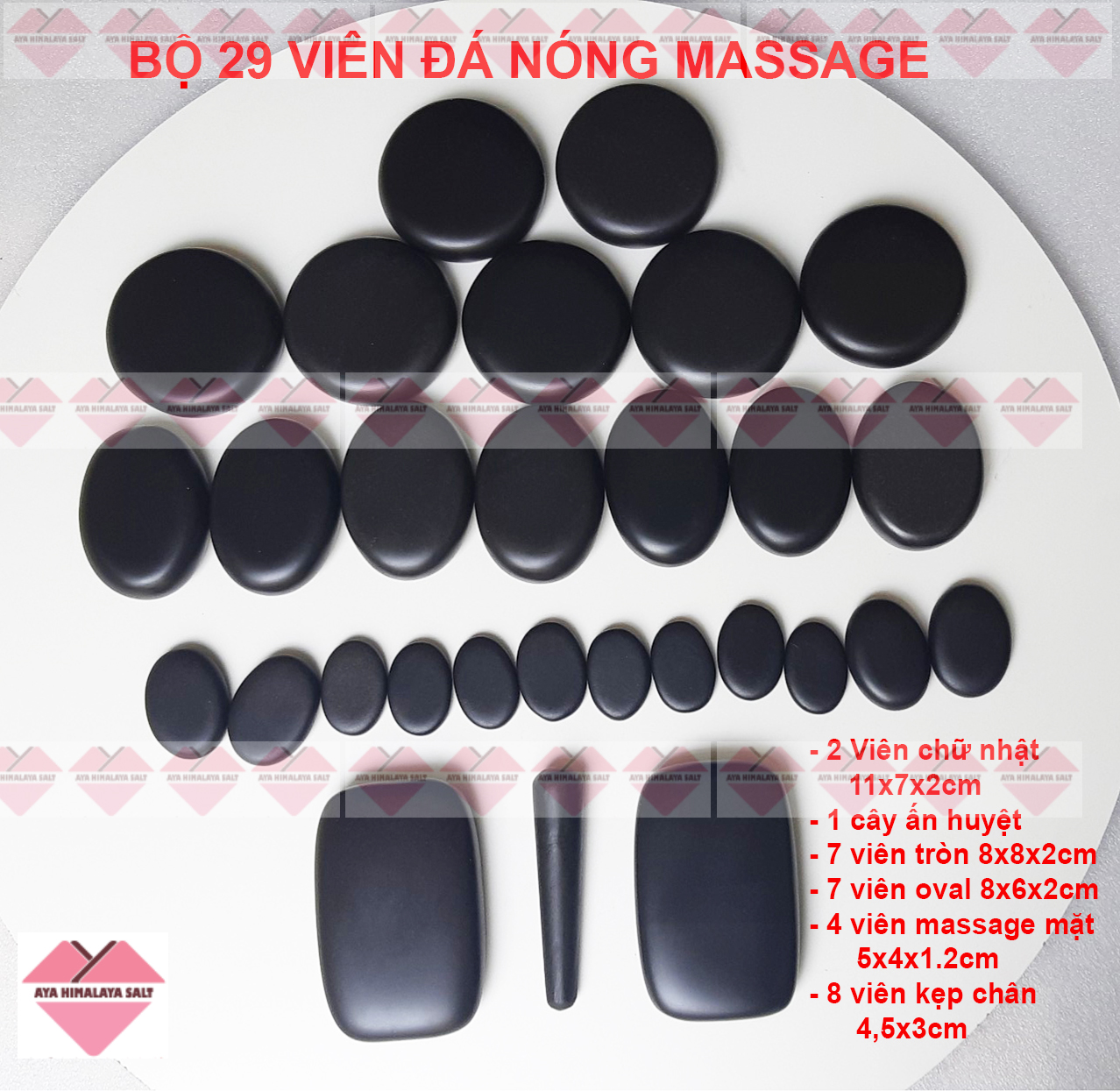 Bộ 29 viên Đá Nóng Massage Spa hàng cao cấp  ( Hình ảnh Thật)