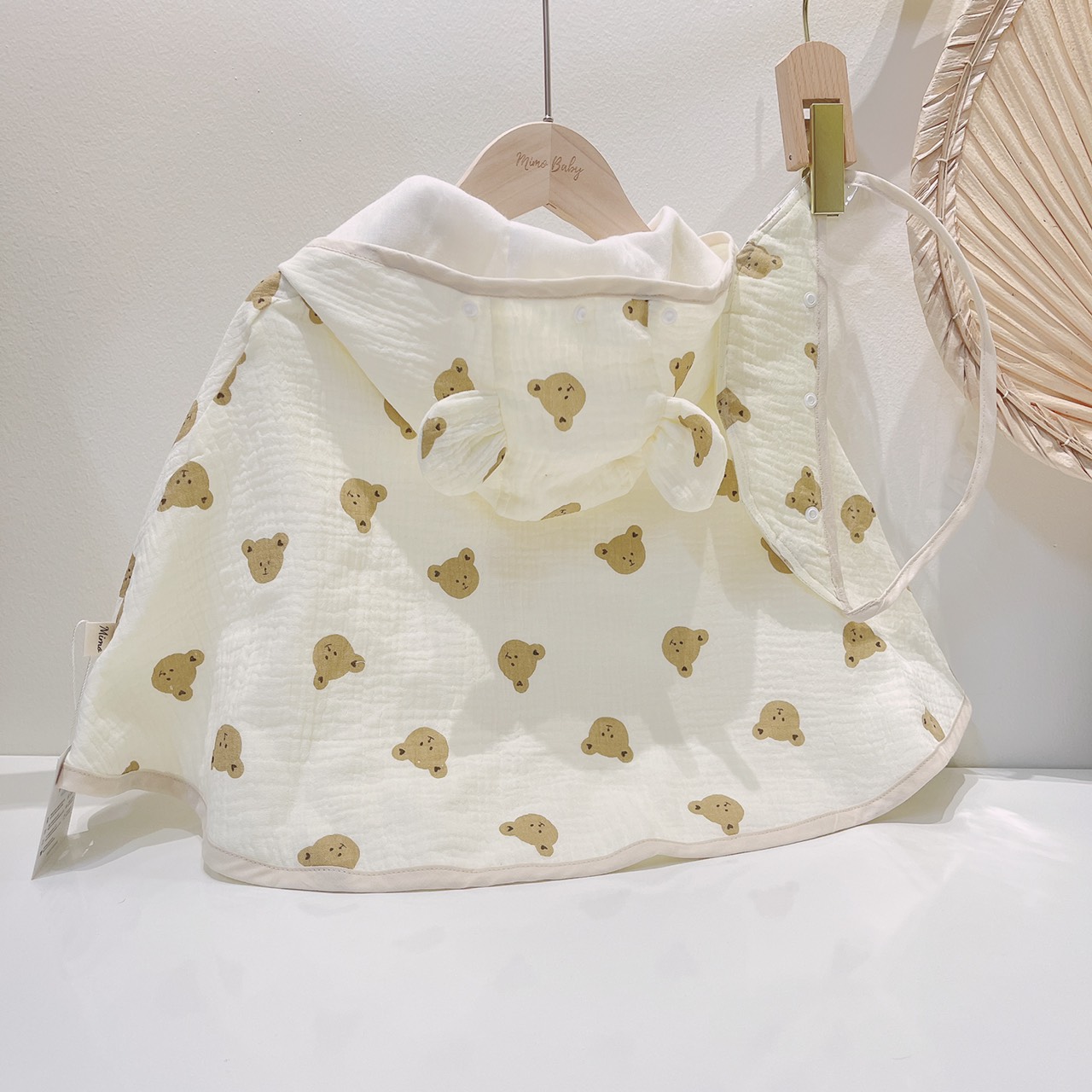 Áo choàng 4 lớp vải xô muslin chống nắng kèm kính chắn bụi cho bé QA85 Mimo Baby