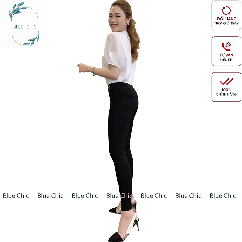 Quần legging nữ Blue Chic cạp cao gen bụng, vải Umi co giãn, mặc tôn dáng