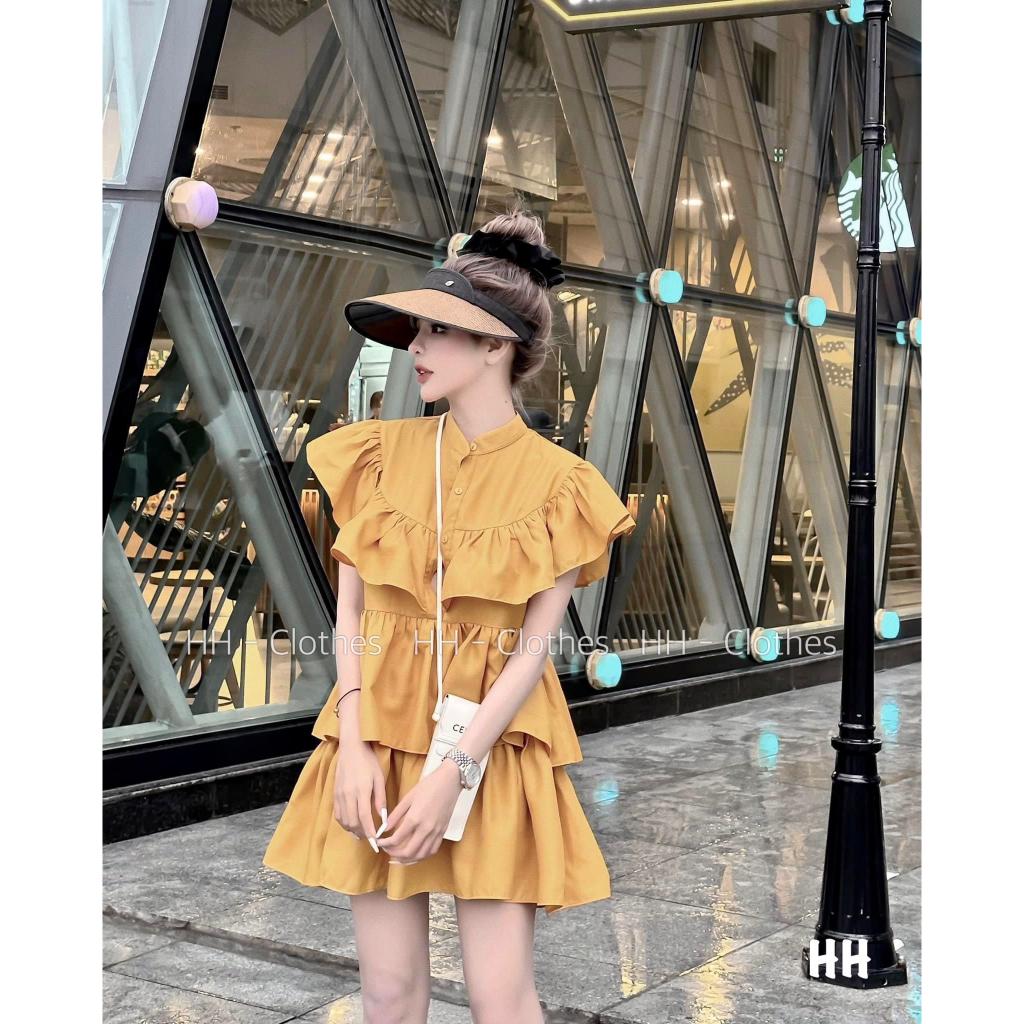 Váy đầm nữ đi chơi đi biển, đầm nữ phối bèo tiểu thư, Váy Bèo Babydoll Dễ Thương