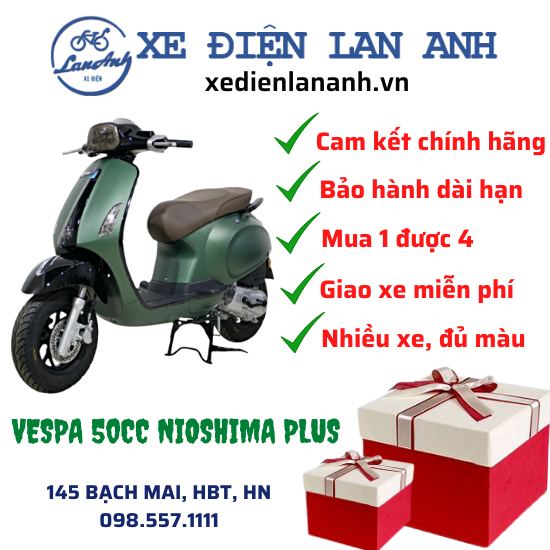 XE GA 50CC VESPA NIOSHIMA PLUS ĐÈN VUÔNG 2022