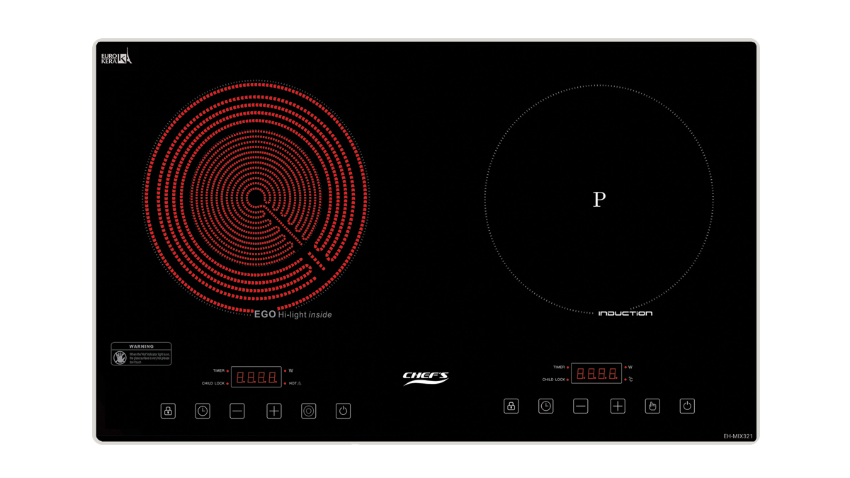 Bếp điện từ (1 từ 1 hồng ngoại) Chefs EH-MIX321 - HÀNG CHÍNH HÃNG