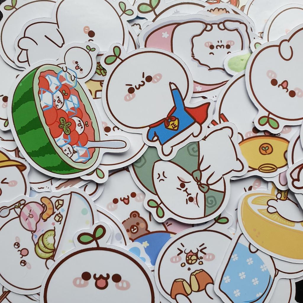 Sticker tina bé mầm  Cắt Sẵn Hình Dán Trang Trí Mũ Bảo Hiểm Laptop Điện Thoại Ván Trượt Sổ tay Notebook