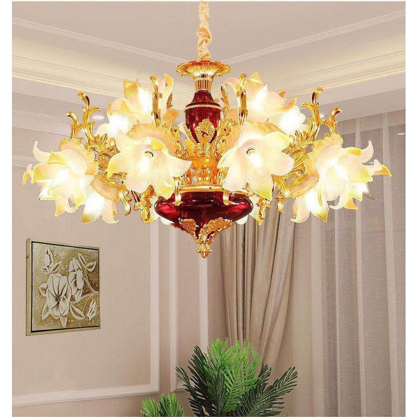 Đèn chùm 15 tay phong cách Châu Âu hàng chuẩn đẹp - kèm bóng LED chuyên dụng