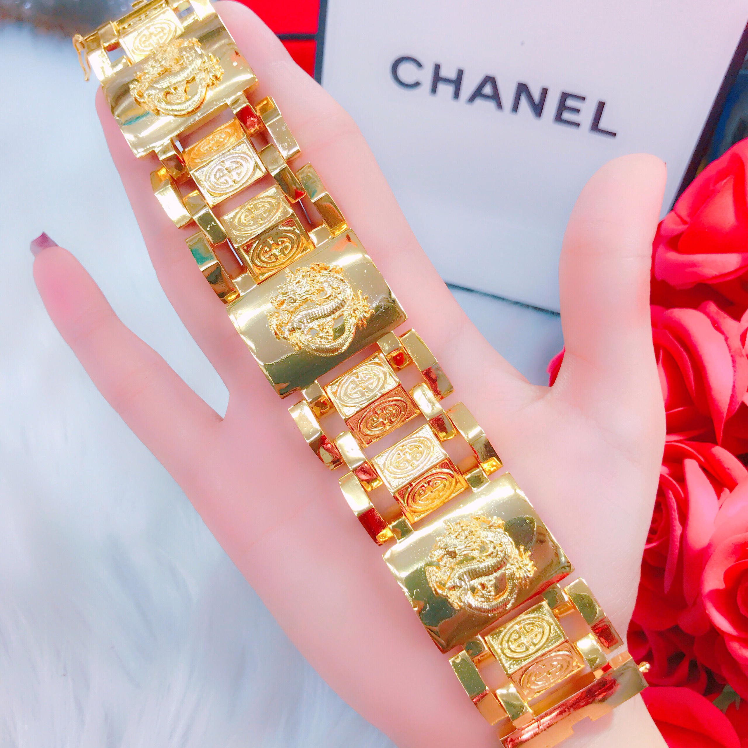 Lắc Tay Nam Mạ Vàng 24K Mẫu MS 233.10.09