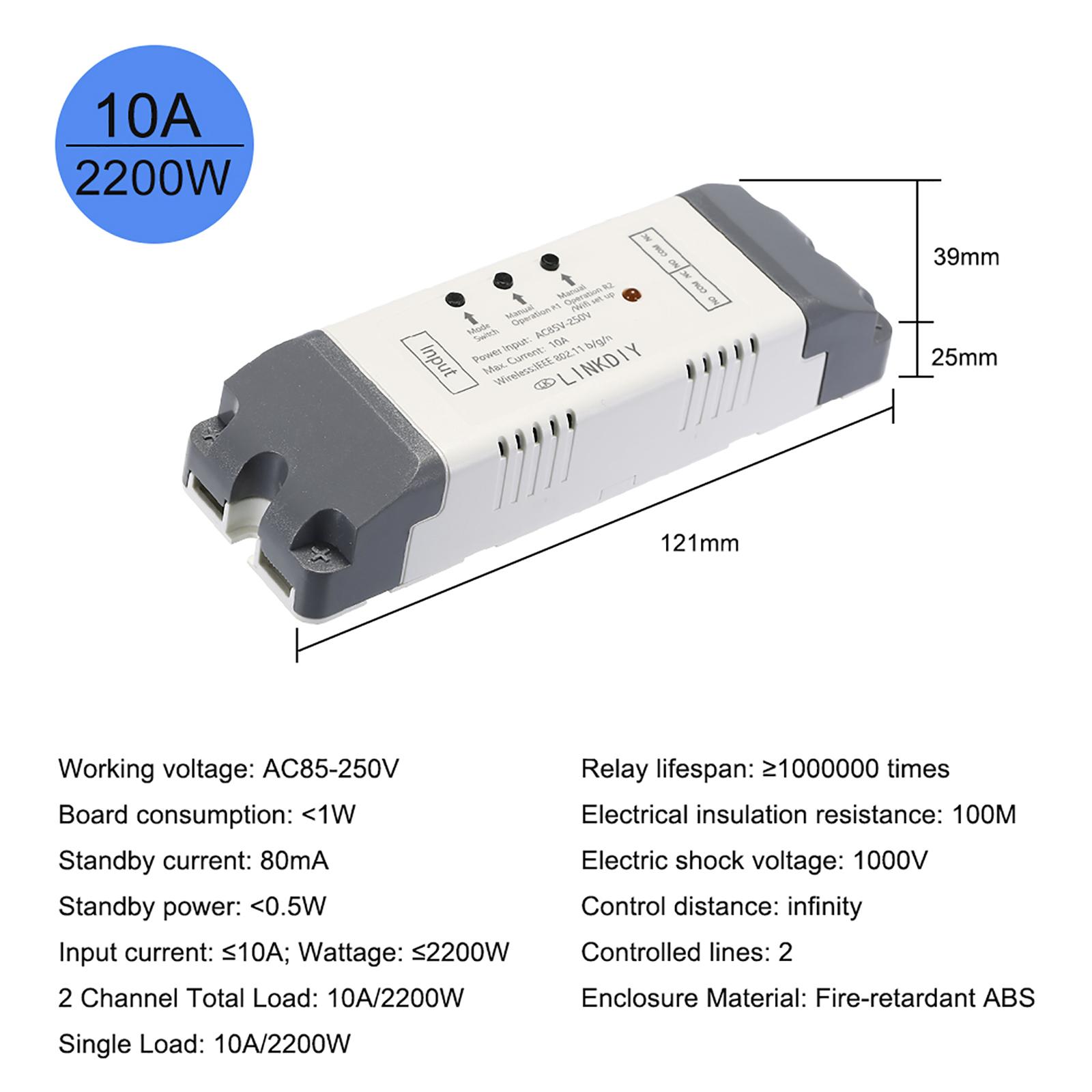 eWeLink Smart Wifi Switch Universal Module 2CH AC85-250V Wireless Switch Timer Phone APP Remote Control Compatible with "Amazon" Alexa Google Home Voice Control for Smart Home