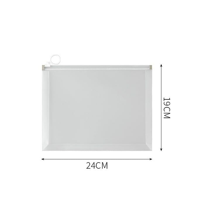 Túi lưới tiện ích trong suốt có khoá zip, đựng tài liệu, văn phòng phẩm, mỹ phẩm, du lịch;  in hình dễ thương PK478