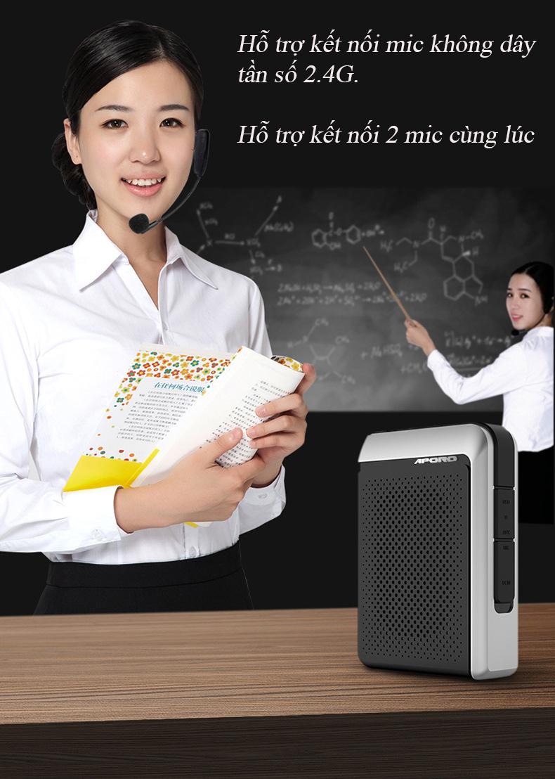 Loa trợ giảng Aporo T18 công suất 30W 2.4G Bluetooth 5.0 không dây