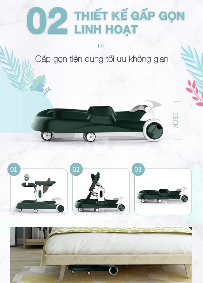 XE TẬP ĐI CHO BÉ 6-18 tháng tuổi BABY WALKER ĐA NĂNG FULL option