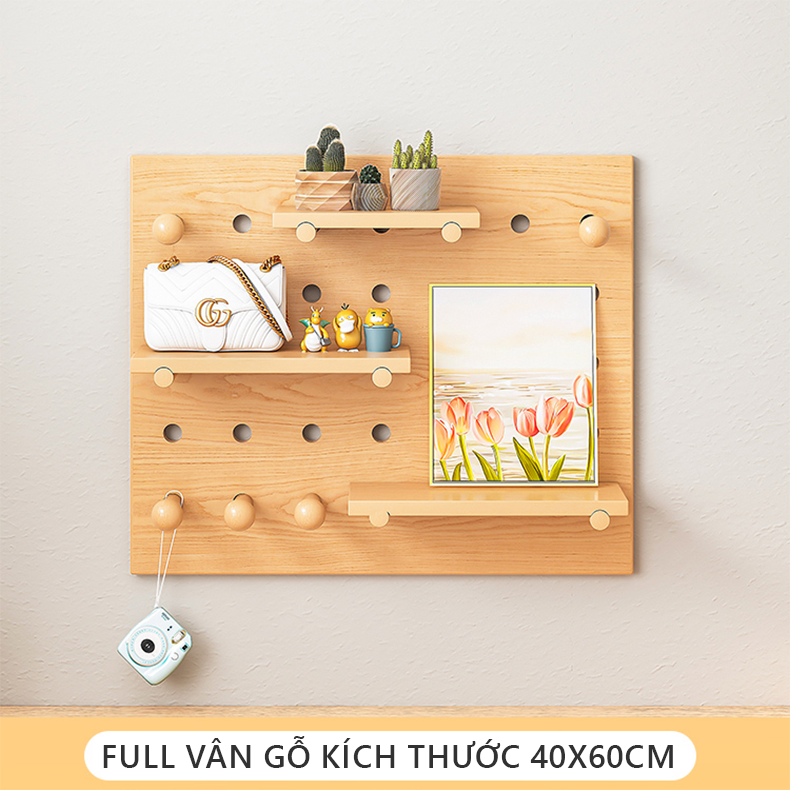 Bảng Pegboard gỗ treo tường decor phong cách Hàn thương hiệu IGA - Gp295