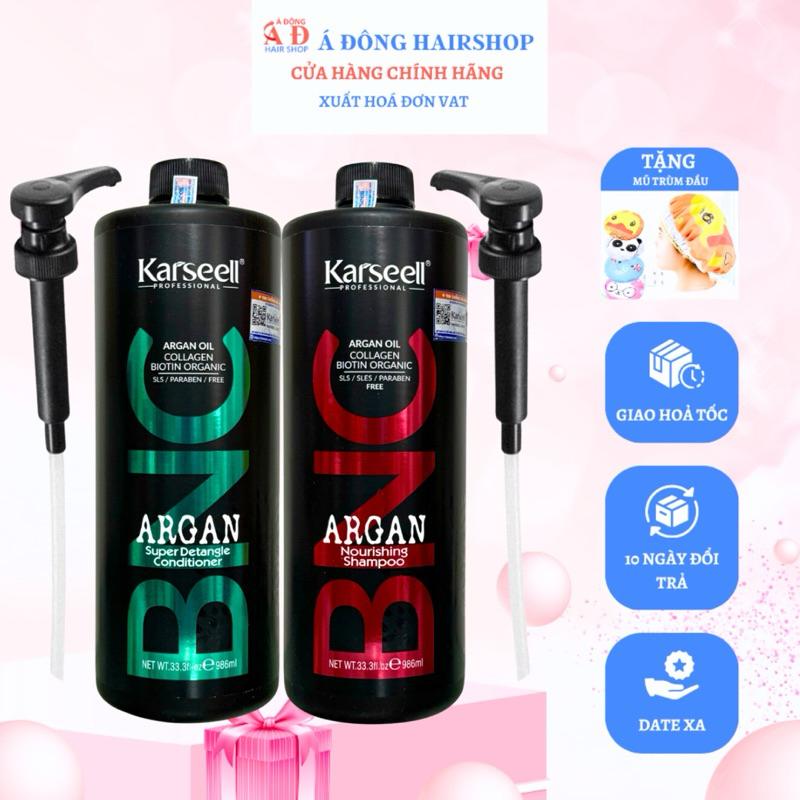 [+Tặng mũ trùm] Dầu gội xả phục hồi, giữ màu, ngăn ngừa lão hóa KARSEELL ARGAN BNC