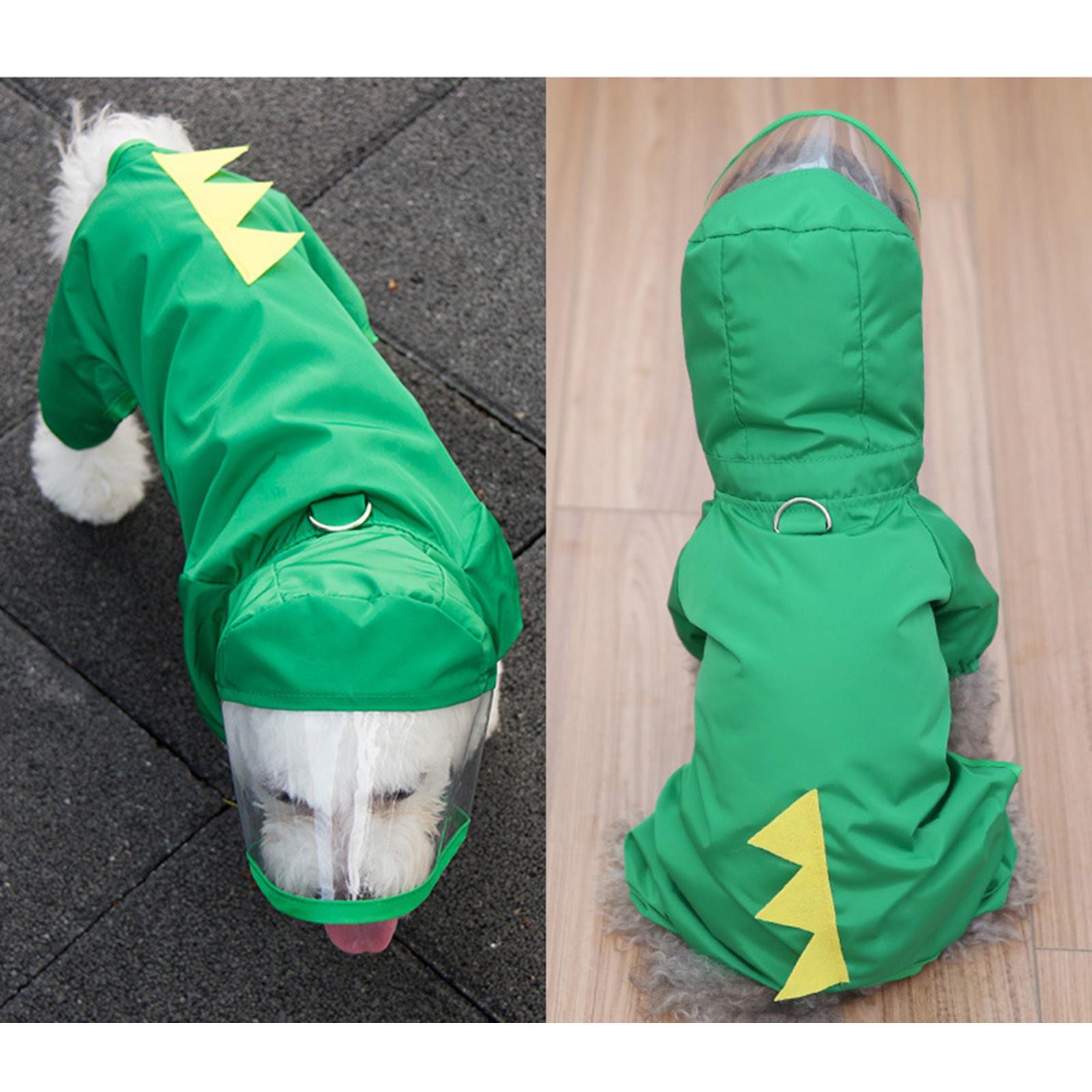 Dog Rain Coat Waterproof Bichon Raincoat Clothes Hooded Slicker Yellow M