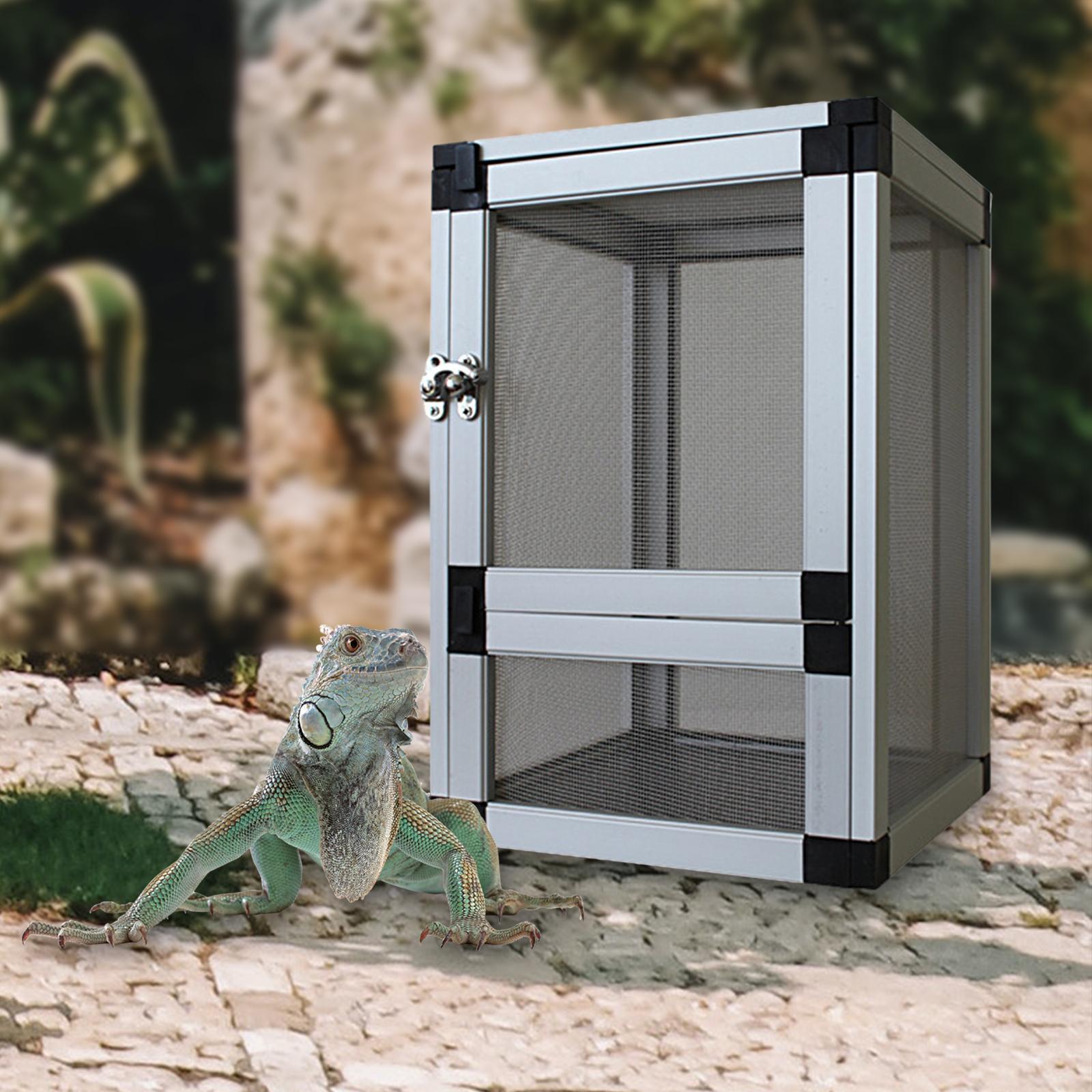 Reptiles Habitat Reptile Cage Storage Ventilation Feeding Air Screen Cages Breeding Box for Frog Snake Bearded Dragon Butterflies Hermit