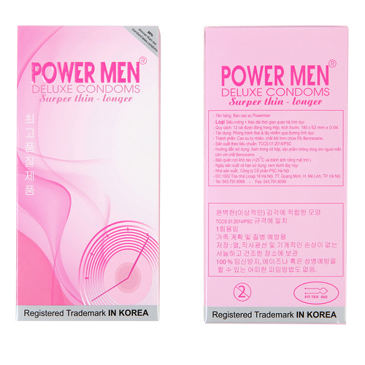 Bao cao su Powermen SuperThin Longer 12 chiếc và Longer Plus 3 Chiếc