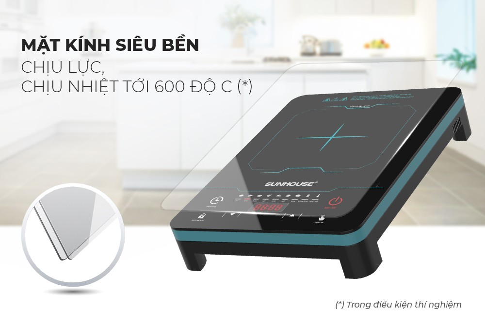 Bếp Từ Đơn Điện Tử Cảm Ứng Sunhouse SHD6873 Tặng Kèm Nồi Lẩu Inox - Hàng Chính Hãng