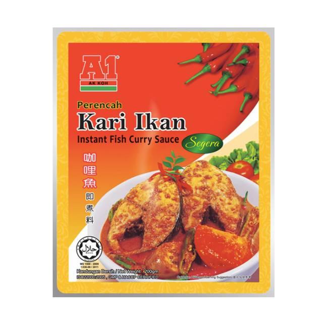 Sốt Cà Ri Cá hiệu A1 Kari Ikan Instant Fish Curry Sauce - Gói 100g