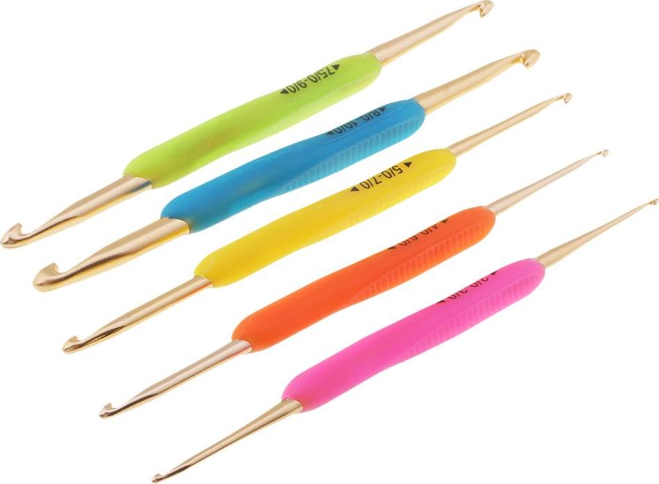 5 Chiếc Tay Cầm Nhựa Nhôm Móc Đan Bộ Kim Chỉ 3mm-5.5mm