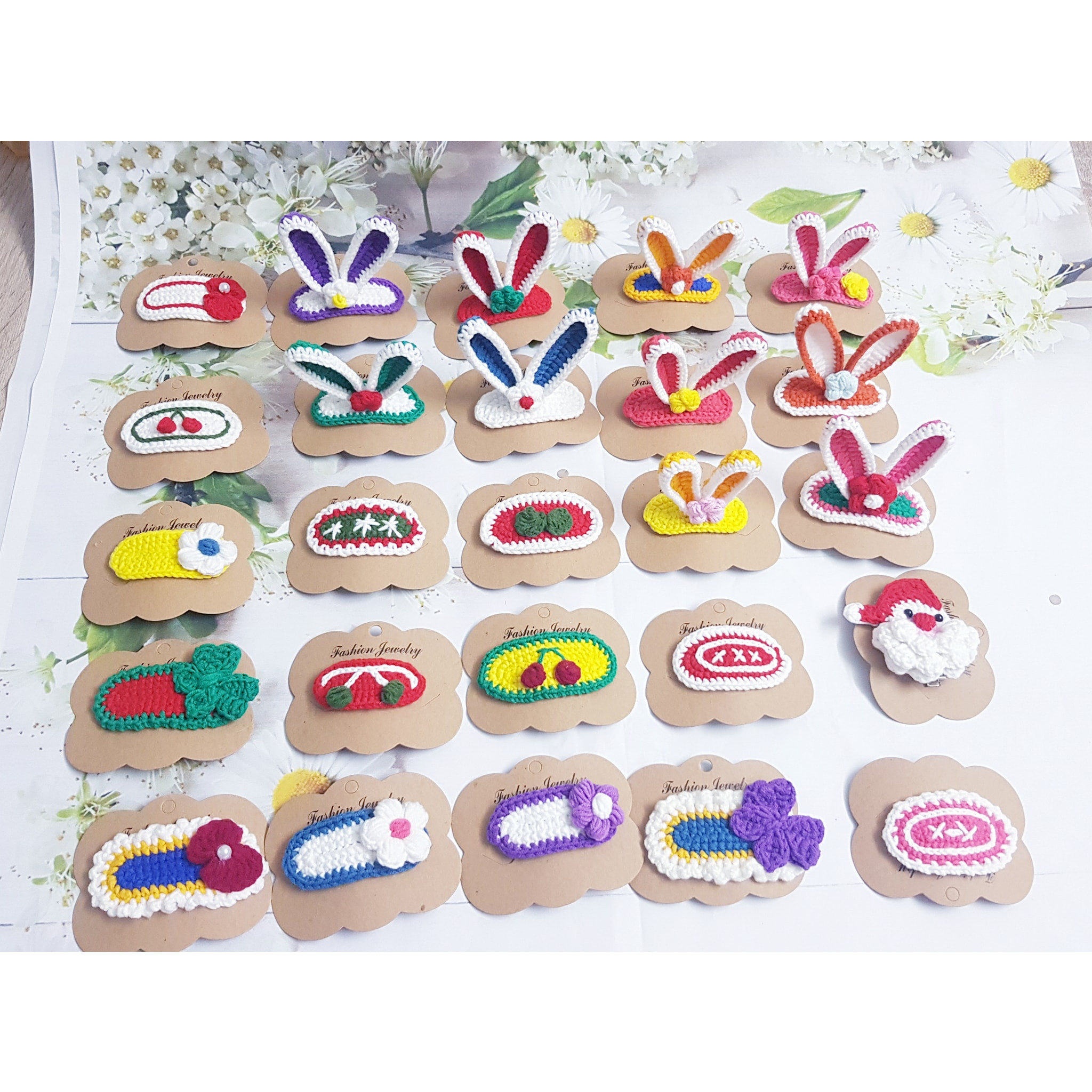 Combo 2 Kẹp Tóc Handmade Bằng Len Cho Bé Gái, Phụ Kiện Tóc Nữ Sinh, Thủ Công 100% Bằng Len Siêu Mềm Mịn.