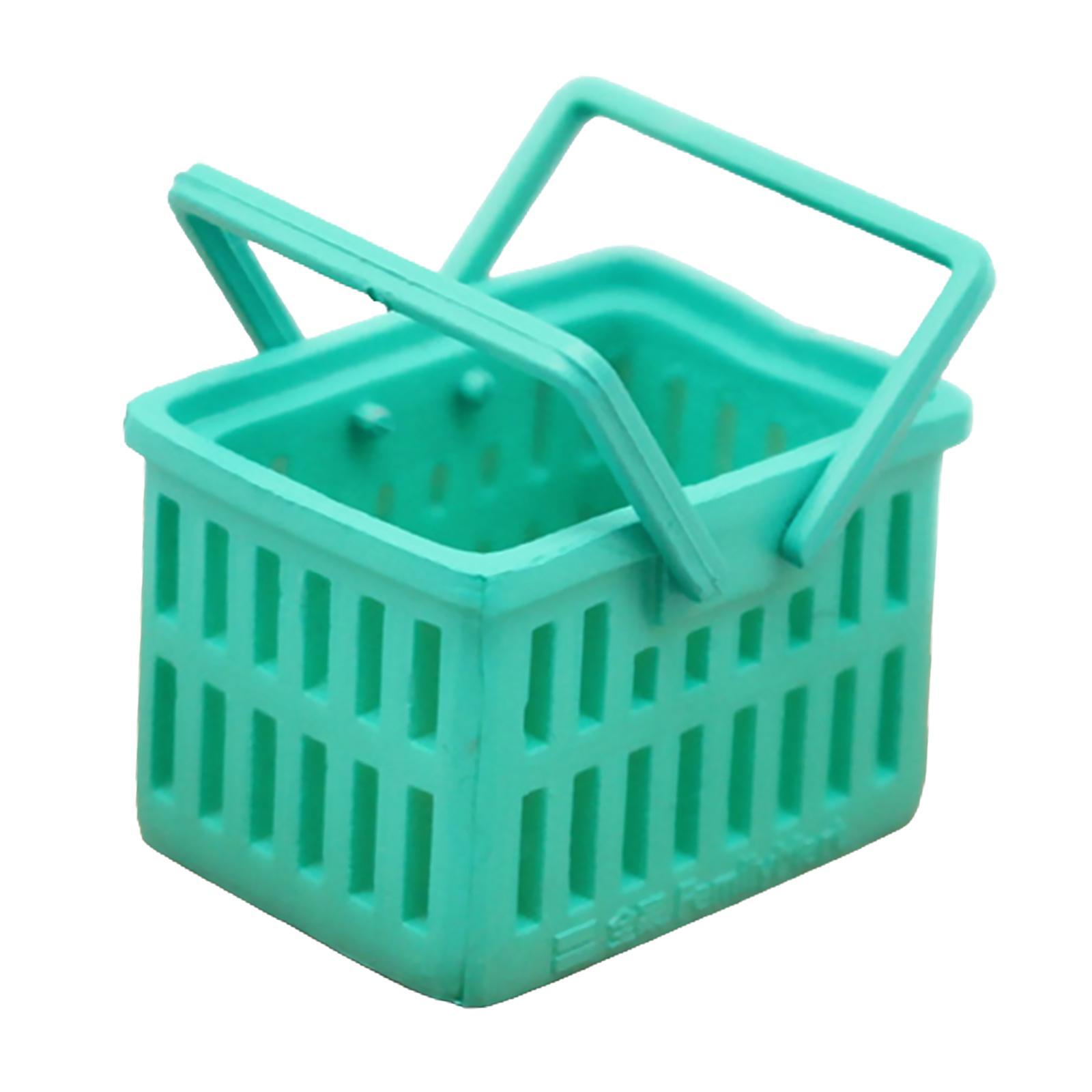 Dollhouse Miniature Shopping Baskets Mini Supermarket Basket Model for Green
