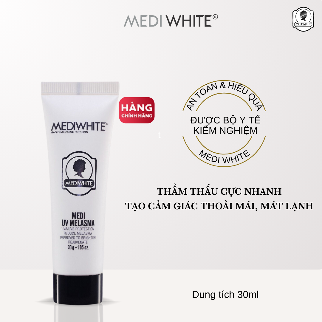 Kem chống nắng nâng tông Medi White mỏng nhẹ bảo vệ da khỏi kích ứng ngừa nám da và tàn nhang