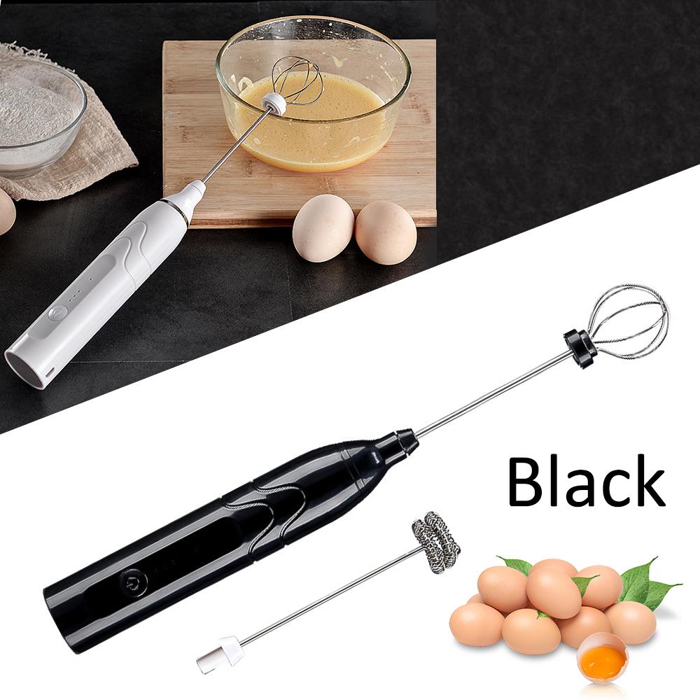 Sạc USB Đôi Mùa Xuân Đánh Điện Bọt Sữa Inox Bằng Tay Uống Phối Dụng Cụ Nhà Bếp Làm Bánh Phụ Kiện