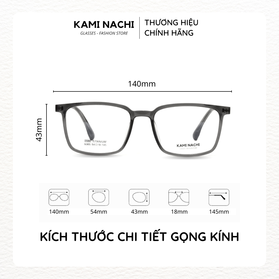 Gọng kính The Angel phiên bản Hani chất liệu Titanium mạ I-on mã 6065 KAMI NACHI