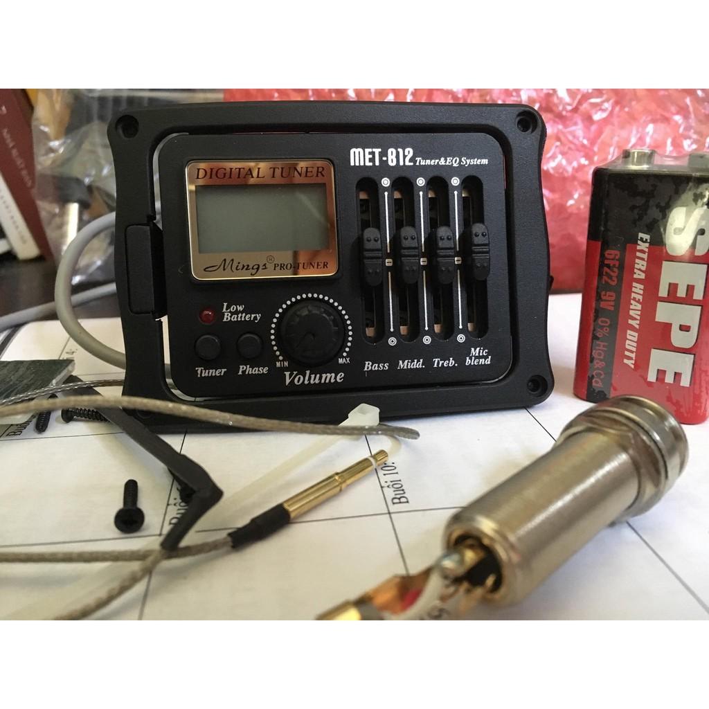 BỘ KHUYẾCH ĐẠI ÂM THANH EQ GUITAR MET B12 - tặng dây 3 mét - tích hợp tuner - gắn thùng đàn