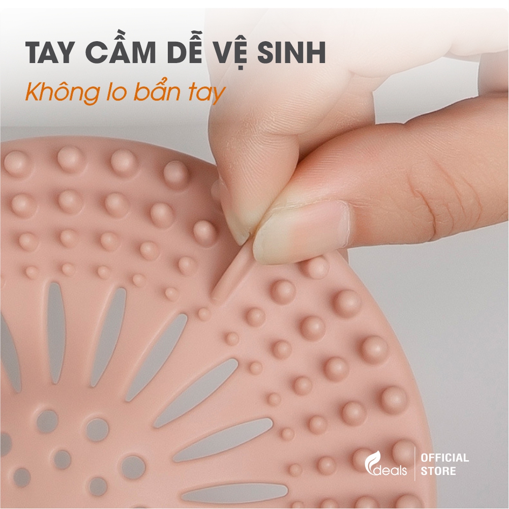 Nắp Đậy Lỗ Thoát Nước Silicone Cao Cấp ECODEALS Cho Lỗ sàn, Bồn Rửa Bát, Bồn Tắm - Chặn tóc, rác, thức ăn thừa, dễ dàng làm sạch, bền dai - KT 14x14cm