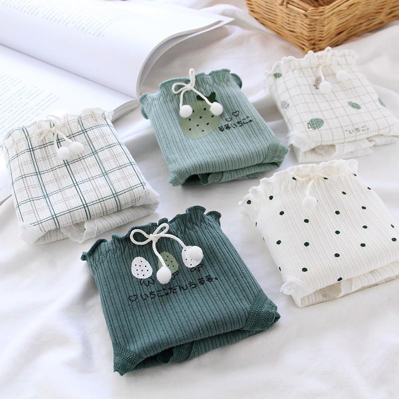 Quần Lót Nữ Cotton Chất Đẹp Dâu Xanh Green