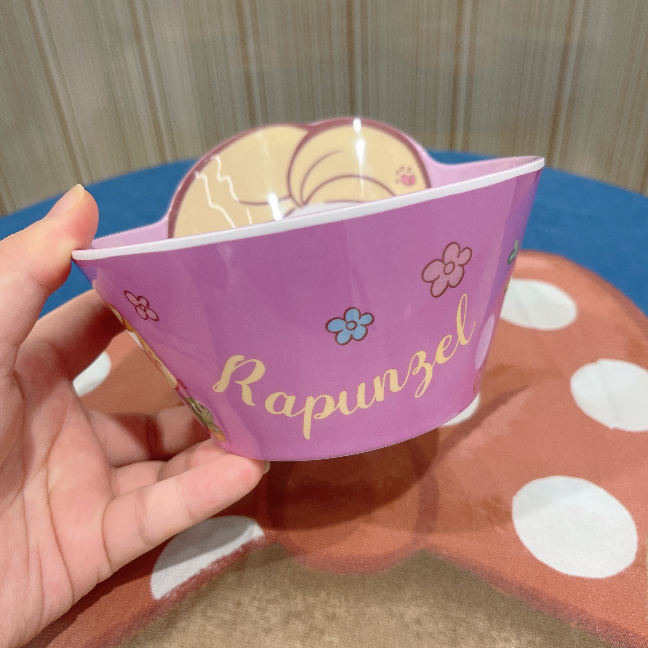 Chén ăn tô nhựa melamine hình công chúa Rapunzel tóc dài và quái vật Disney nổi 3D cho trẻ em bé gái - CHENRAP
