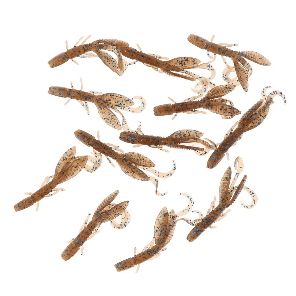 12pcs Soft Worm Lures Shrimp Fishing Bait Crankbait Lobster Bait