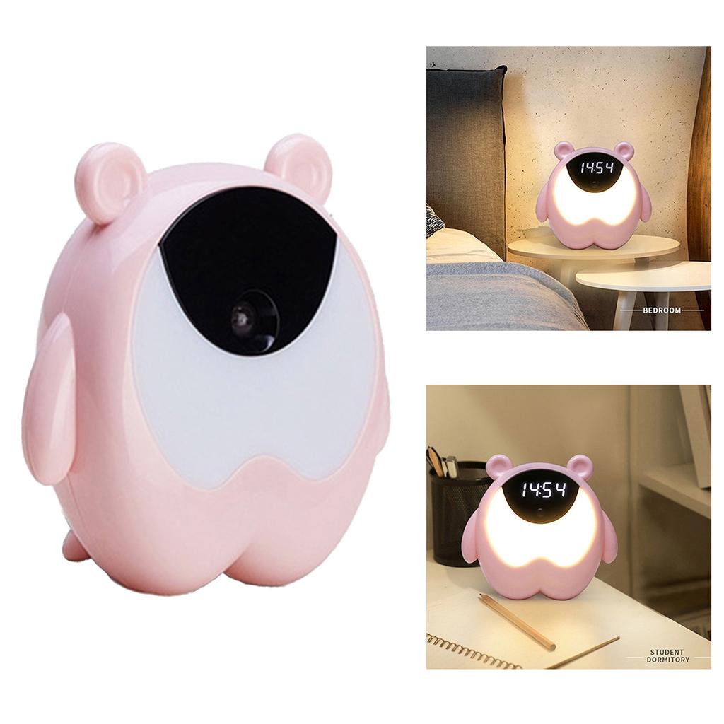 Digital LED Wake Up Light Table Lamp Alarm Clock Night Light Warm Light Colorful Light Beside Lamp for Kids Party Bedroom Home Decor