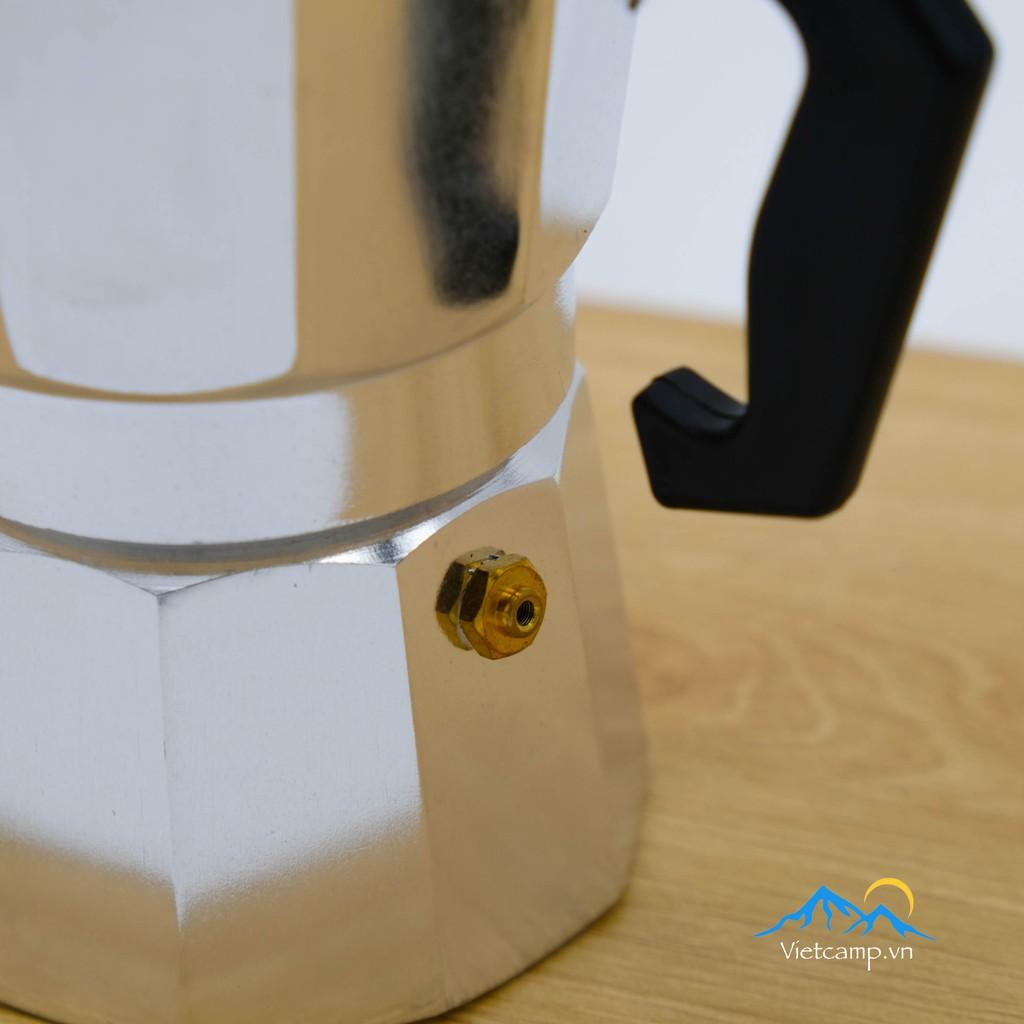 Bình đun cafe Espresso siêu tốc Moka Pot màu bạc 250ml