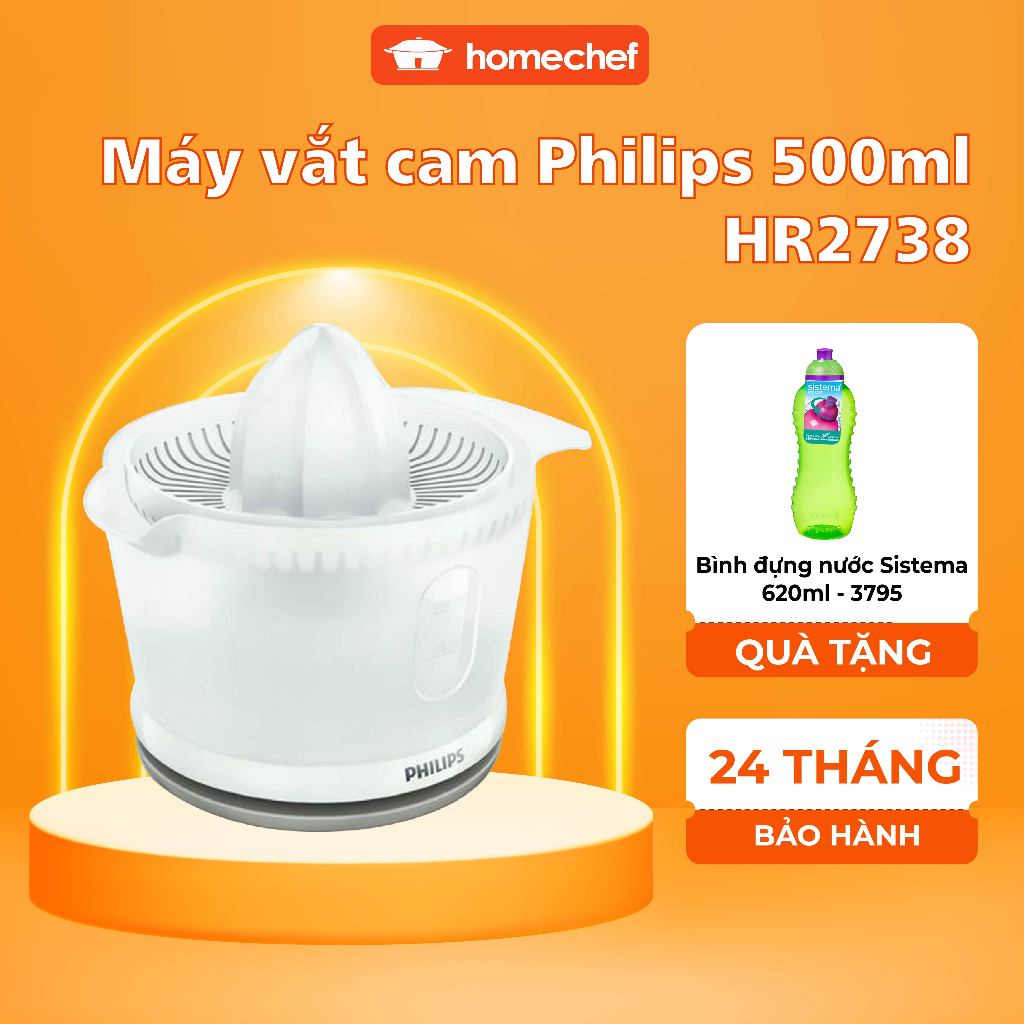 Máy vắt cam Philips HR2738, bảo hành 2 năm | Hàng chính hãng