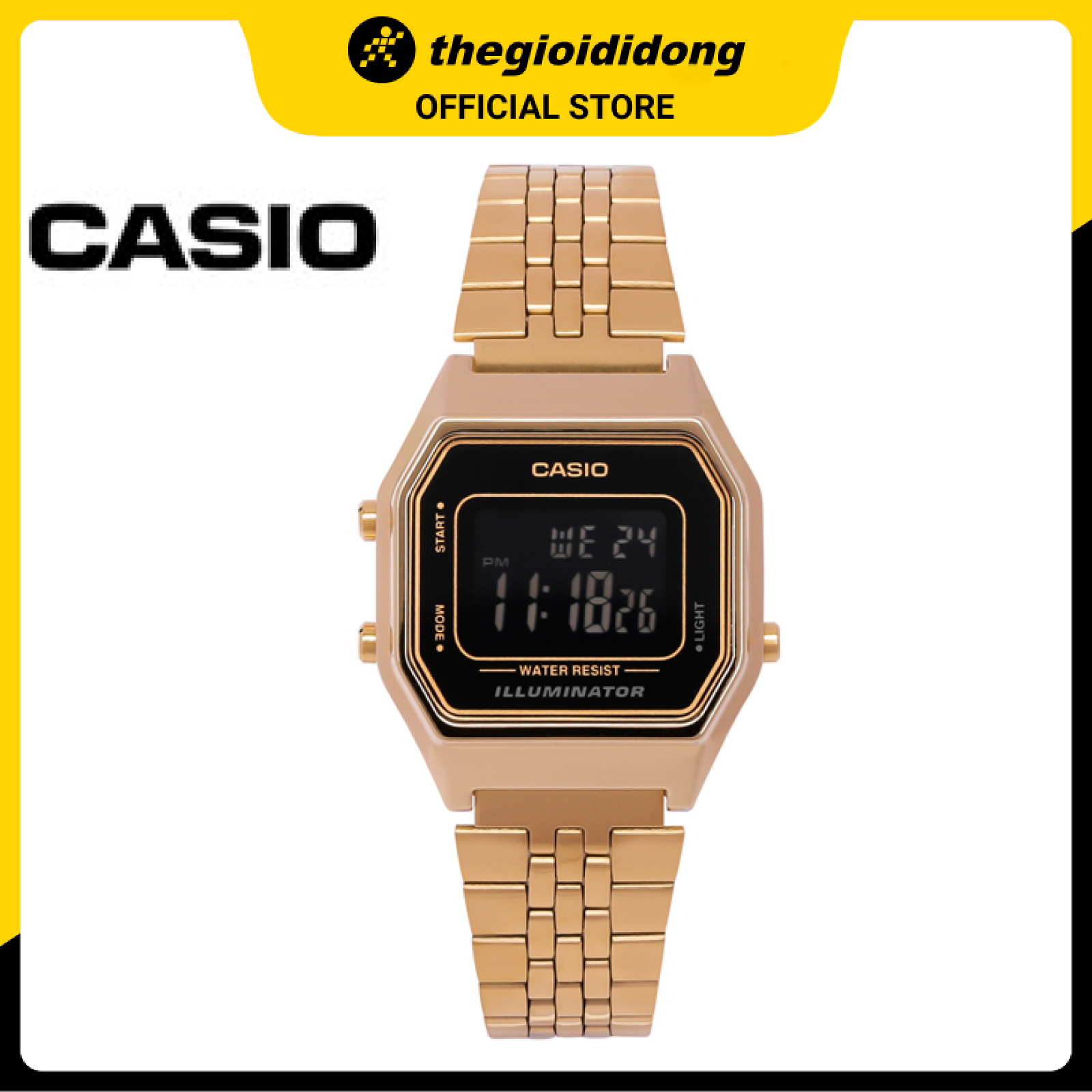 Đồng hồ điện tử nữ Casio Vintage LA680WGA-1BDF dây kim loại